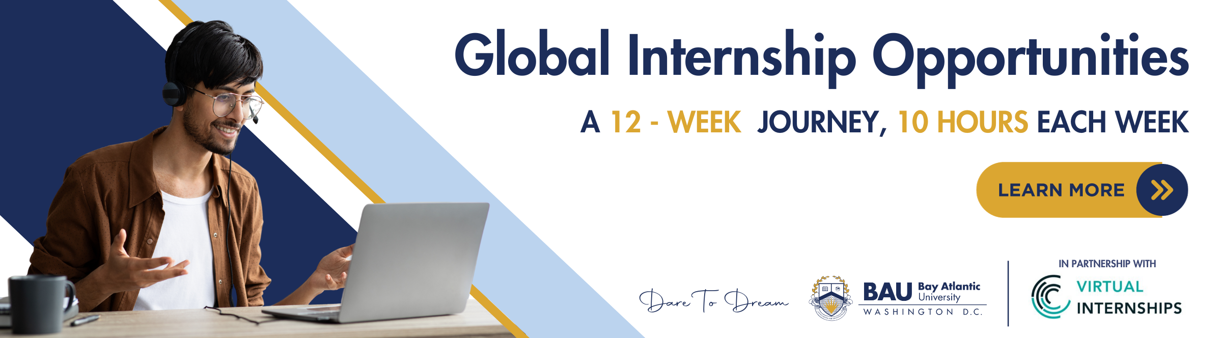 Explore global internship opportunities: 12-week, 10-hour weekly program. Learn more with Bay Atlantic University.